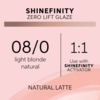 Shinefinity Zero Lift Glaze 08/0 Natural Latte (Light Blonde Natual), 60ml