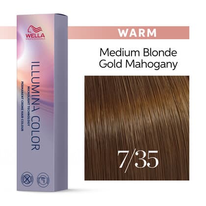 Illumina Color 7/35 Medium Gold Mahagony Blonde Permanent Color 60ml